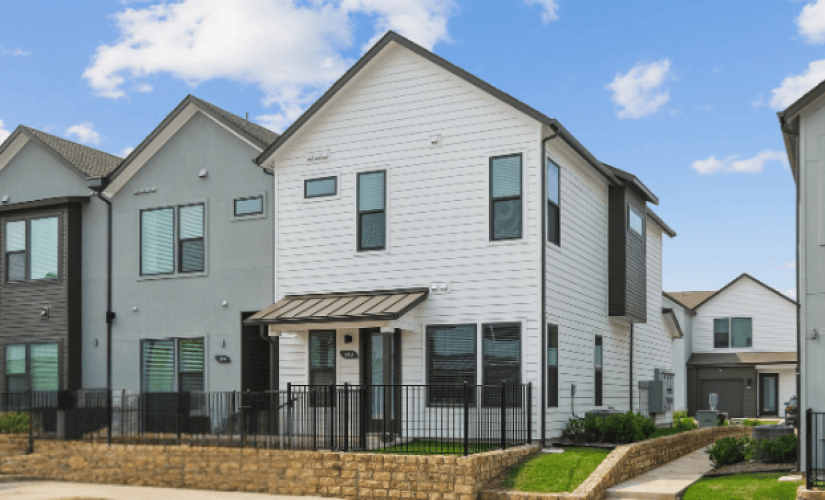 c1 townhome - 3 bedroom floorplan layout with 2.5 bathrooms and 1440 - 1452 square feet